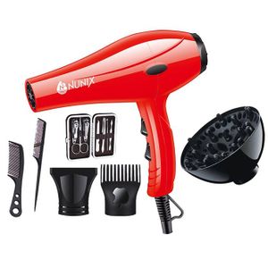 Nunix Hair Blow Dryer With Beauty Accessories HD-01C - Red